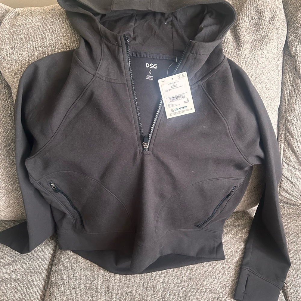 DSG Black Sport Fleece Quarter Zip women's small nwt